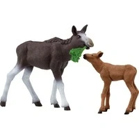 Abbildung von Schleich® Spielfigur WILD LIFE, Elchkuh mit Kalb (42629)