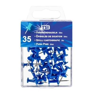 Abbildung von TSI Pinnwandnadeln Standard 35er Packung, Farbe blau, Art. Nr. 48327