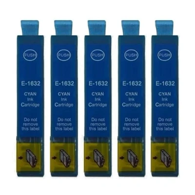 Abbildung von Inkpro 5 Druckerpatronen kompatibel mit Epson T1632, T16XL Cyan für Workforce WF 2010, 2110, 2510, 2520, 2530, 2540, 2630, 2650, 2660, 2750, 2760