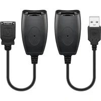 Abbildung von Goobay 93321 USB auf RJ45 Buchse Verlängerung / CAT Adapter überbrückt Distanzen bis zu 40 m Max. 12 Mbits Ethernet Adapterkabel Schwarz
