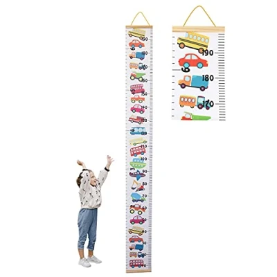 Abbildung von Tomedeks Messlatte,Messlatte Holz Kinder,Wand Dekoration,Maßband Körper,Wandtattoo Kinderzimmer Tiere,Messlatte Kind （Autoformmuster）