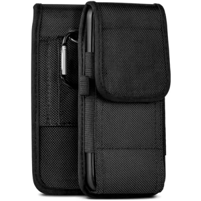 Abbildung von moex Agility Case für Emporia SMART.5 Hülle mit Gürtel Schlaufe, Gürteltasche Karabiner + Stifthalter, Outdoor Handytasche aus Nylon, 360 Grad Vollschutz Schwarz