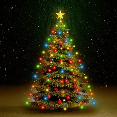 Abbildung von vidaXL Weihnachtsbaum Lichternetz mit 180 LEDs Lichterkette Überwurf Lichtervorhang Baumvorhang Weihnachtsdeko Weihnachtsbaumbeleuchtung Bunt 180cm