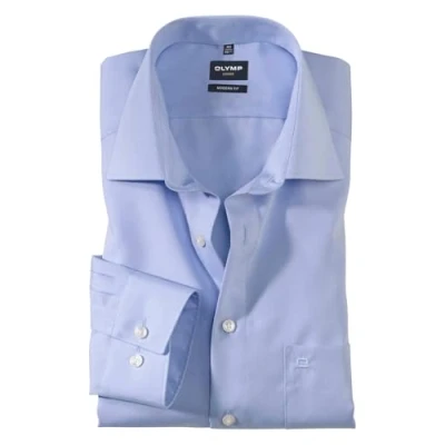 Abbildung von OLYMP Luxor modern fit Hemd extra langer Arm Chambray hellblau Gr. 45