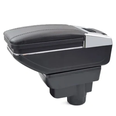 Abbildung von Armlehne Mittelkonsole Mittelarmlehne Auto Organizer Armlehnenbox Kompatibel mit Opel Corsa D S07 2006 2014 Getränkehalter Becherhalter Aschenbecher 3D Drehbar Leder Schwarz Autohobby