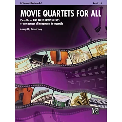 Abbildung von Movie Quartets for All Bb Trumpet / Baritone T.C.: Playable on Any Four Instruments or Number of in Ensemble (Instrumental Ensembles All)