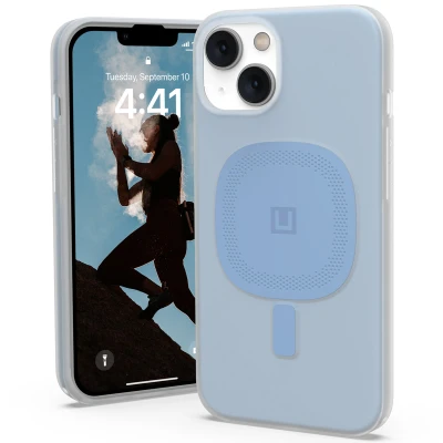 Abbildung von Apple iPhone 14 Hülle MagSafe Kunststoff UAG Hard Case/Backcover Handyhülle Blau Shockproof/Stoßfest