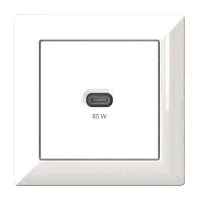 Abbildung von Unterputz USB Ladestation, C 65 Watt Charger, weiß