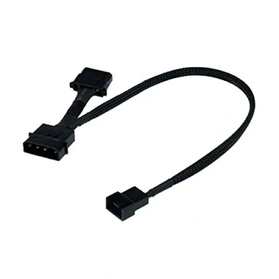 Abbildung von Phobya Adapter 4Pin Molex (12V) auf PWM 30cm Schwarz Kabel Lüfterkabel und