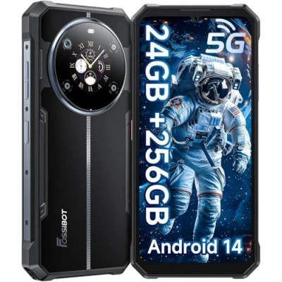 Abbildung von FOSSiBOT F109 5G Rugged Smartphone, 10600 mAh (18 W) Unzerstörbares Telefon Android 14, 50 MP + 16 MP, 6,745 Zoll FHD+ Doppelbildschirm, 8 GB RAM 256 ROM /2 TB, IP68/69K/Dual SIM/NFC/OTG/GPS