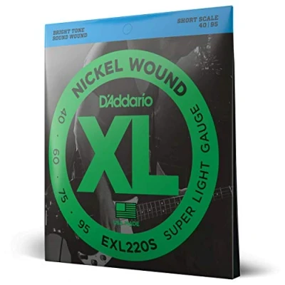 Abbildung von D&#039;Addario E Bass Gitarrensaiten Saiten Bassgitarre Strings Guitar EXL220S Super Light, 40 95 Short Scale