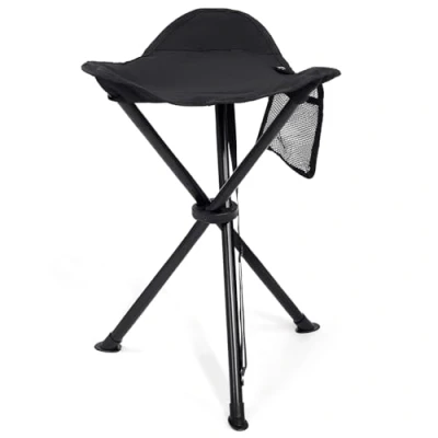 Abbildung von EVER ADVANCED Klapphocker Faltbar Dreibeinhocker Ultraleicht, Campinghocker 53.3cm Hoch 102KG Belastbar mit Seitentasche, Tragbarer Angelhocker Klappbar für Camping Jagd Wandern Angeln