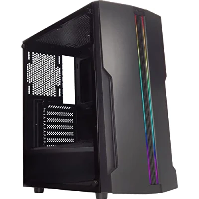 Abbildung von Xilence Xilent Blade X512.RGB Gaming PC Gehäuse, RGB ATX Midi Tower, grau/schwarz