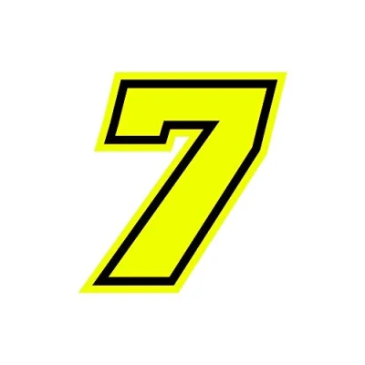 Abbildung von 4R Quattroerre.it 13387 Nummer Racing 7 Moto GP, Fluogelb, 10 x 9,5 cm