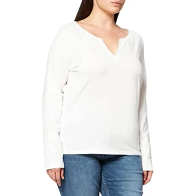 Abbildung von EDC by Esprit Damen 101CC1F309 T Shirt, 110/Nicht gerade weiss, XL