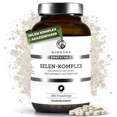 Abbildung von QIDOSHA® Selen Komplex, 365 Tabletten mit je 200µg Selen, Komplex u.a. aus pflanzlichem Natriumselenit &amp; Selenmethionin, vegan, deutsche Fertigung, jede Charge laborgeprüft, hochdosiert
