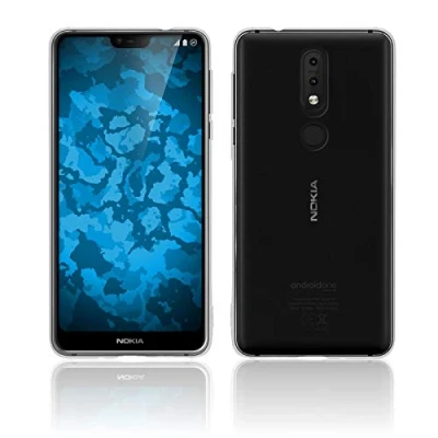 Abbildung von PhoneNatic Case kompatibel mit Nokia 7.1 Crystal Clear Silikon Hülle transparent Cover
