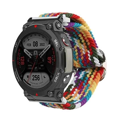 Abbildung von kwmobile Armband kompatibel mit Huami Amazfit T Rex 2 Nylon Fitnesstracker Sportarmband Band in Mehrfarbig Innenmaße von 14 22 cm