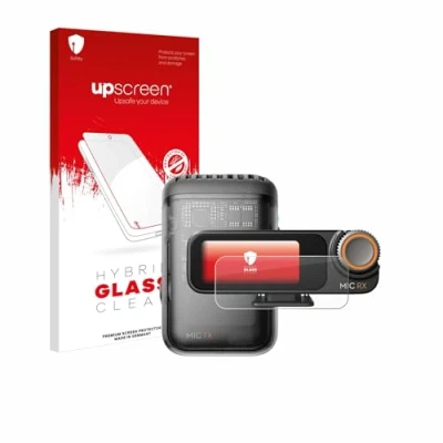 Abbildung von upscreen Schutzglas für DJI Mic 2 (Receiver) Schutzfolie, Glas Folie [Klar, 9H Panzerschutz, Anti Fingerprint]