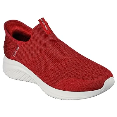 Abbildung von Skechers Herren Ultra Flex 3.0 Smooth Step Sneaker, Burgunderroter Strickbesatz, 49.5 EU