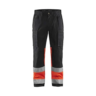 Abbildung von Blaklader 155118119955C60 Arbeitshose mit Stretch, Schwarz/High Vis Rot, Größe C60