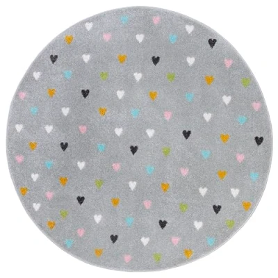 Abbildung von HANSE Home Kinderteppich &quot;Adventures Little Hearts&quot;, rund, Spielteppich, weich, Kinderzimmer, Kurzflor, Spielunterlage, Teppich