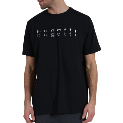 Abbildung von bugatti Nachtwäsche Shirt schwarzdunkeluni, Herren, Größe: 50, Schwarz dunkel uni