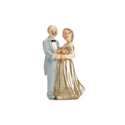 Abbildung von partydeco Tortenstecker, Tortenfigur Goldene Hochzeit / Brautpaar, 12cm