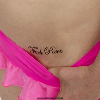 Abbildung von 2x Fuck Piece Schriftzug in schwarz Sexy Kinky Fetisch Tattoo (2)