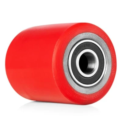 Abbildung von Pallit Laufrolle für Hubwagen Polyurethan (PU) 80x93 mm Rot Achse 20mm inkl. Kugellager