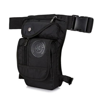 Abbildung von Xieben Multifunktion Nylon Beintasche Hüfttasche Leg Bag Gürtel Taille Tasche Gürteltasche Motorrad Fahrradfahren Radfahren Reisen Outdoor Sports Tactical Military Jagd Wandern Camping, Schwarz
