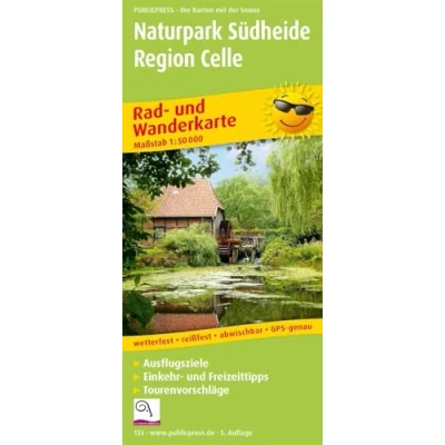 Abbildung von Naturpark Südheide Region Celle: Rad und Wanderkarte mit Ausflugszielen, Einkehr &amp; Freizeittipps, wetterfest, reissfest, abwischbar, GPS genau. 1:50000 (Rad Wanderkarte: RuWK)