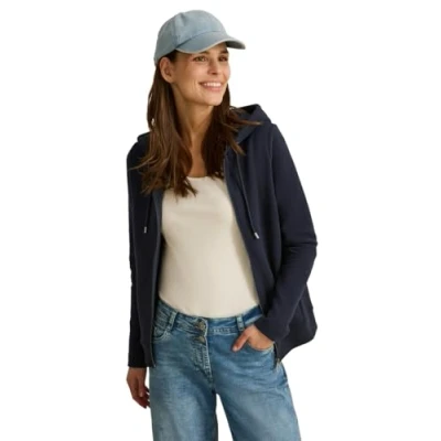Abbildung von Cecil Kapuzen Sweatjacke, Damen, Größe: XS, Blau
