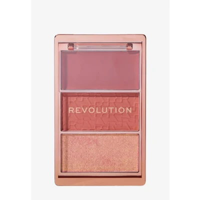 Abbildung von Revolution, Blush Icon Palette (Aura Points Rose), Creme &amp; Puder Rougepalette, Hochpigmentiert, 3 Farben, Aura Rose, Tierversuchsfrei Vegan