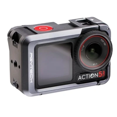Abbildung von PGYTECH Kamera Käfig für DJI OSMO Action 5 Pro Aluminiumlegierung Gehäuse Vlogging Fall Schutzrahmen mit Magnetischem Schnellverschlussverbinder, 1/4&quot; Gewinde Loch, Kaltschuh Licht/Mikrofon Zubehö