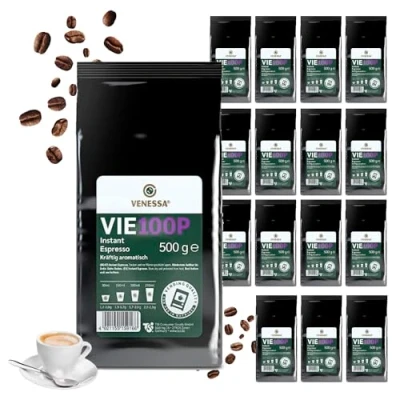 Abbildung von VENESSA VIE 100P Premium Instant Espresso 15 x 500g schonend geröstet, kräftig aromatisch im Geschmack für Vending Automaten Gastronomie Unternehmen