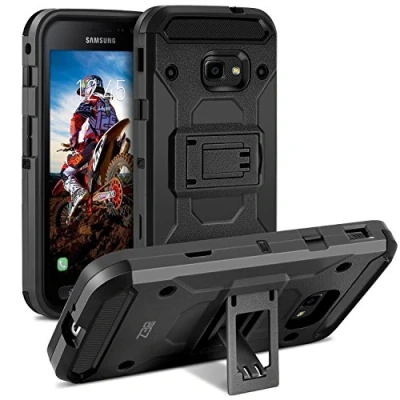 Abbildung von BEZ Hülle für Xcover 4 Hülle, 4s Handy Schutzhülle Outdoor Kompatibel Samsung Galaxy / [Heavy Duty Serie] Dual Layer Armor Case Stoßfestes Shockproof Robuste, Schwarz