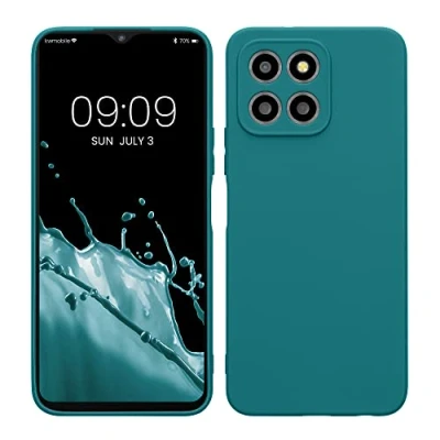Abbildung von kwmobile Handyhülle kompatibel mit Honor X8 5G / X6 70 Lite Hülle Handy Case aus weichem Silikon in Petrol matt