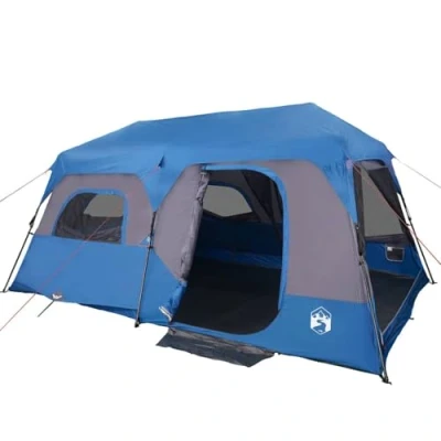 Abbildung von vidaXL Familienzelt, Campingzelt 9 Personen, Gruppenzelt Quick Release Wasserdicht, Outdoor Zelt mit Abnehmbarem Überzelt Insektenschutz, Grün