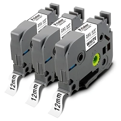 Abbildung von Pristar Kompatibel für Brother TZe 231 TZe231 TZ 12mm 0.47 Laminated White Schriftbänder P touch PT H100R D400 H105 E100 1000 H110 H101 H107B D210 H100LB D410 E110VP H200