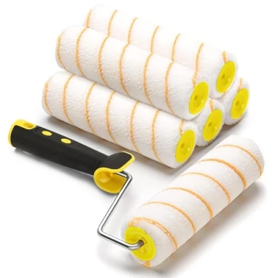 Abbildung von ZJTAPE Farbroller 6 Stücke Set Profi Farbwalze, 5 Malerwalze（Breite 18cm） Polyacryl Komplett Streichset, Teleskopstange aufsteckbar, Maler Farbzubehör Fassadenfarbe, Streichputz, Home Deko