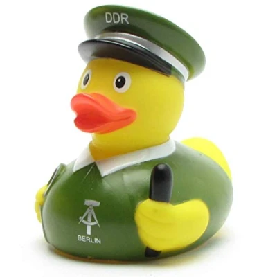 Abbildung von DUCKSHOP I Badeente Quietscheente DDR Volkspolizist Quietscheentchen L: 8 cm