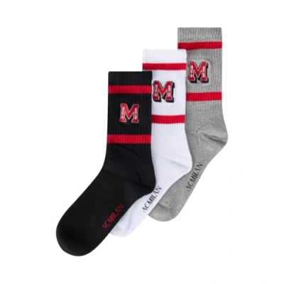 Abbildung von AC Milan Unisex Calzini socken, Schwarz/Grau/Weiß, 39 42