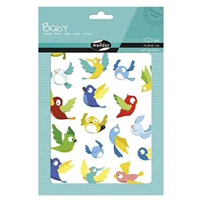 Abbildung von Maildor AE210C Packung mit 6 Stickerbogen Baby, 14,8x21 cm, 117 Sticker, 1 Pack