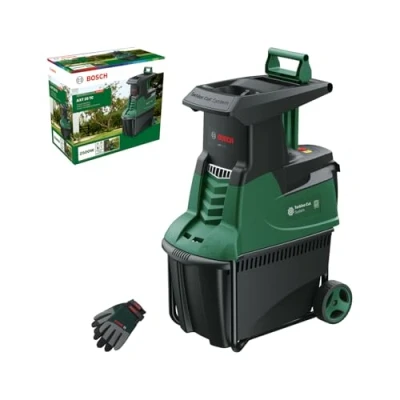 Abbildung von Bosch Turbinenhäcksler AXT 25 TC (2.500 W; geeignet für Holz und harte Gartenabfälle; inklusive Gartenhandschuhe; integrierte Fangbox 53 l; in Karton) Amazon Edition
