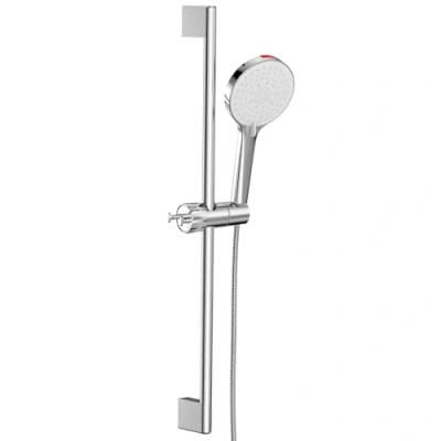 Abbildung von SREWOHS Dusche Kopf Riser Kit, Edelstahl Slide Bar 70CM φ 19mm mit Duschkopf, 160CM Duschschlauch, Duschkopf Halterung, einstellbare Höhe Halter für Bad