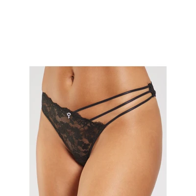 Abbildung von Lascana Thong Ouvert String, Damen, Größe: 36/38, Black
