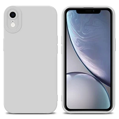 Abbildung von Cadorabo Hülle kompatibel mit Apple iPhone XR Schutzhülle TPU Silikon Case Liquid Design Kameraschutz Slim Kratzfest Weiche Gummi Rundumschutz für in Weiß