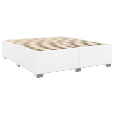 Abbildung von vidaXL Bettgestell, Bettrahmen mit Lattenrost, Polsterbett Bett für Schlafzimmer, Doppelbett Schlafzimmerbett, Weiß 180x200cm Kunstleder