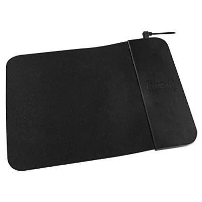 Abbildung von MaxTrack Wireless Mauspad MP10L mit Qi Ladegerät induktiver Ladestation, Handys kabellos Laden, Mousepad aus Einer bequemen weichen Schaumstoffoberfläche